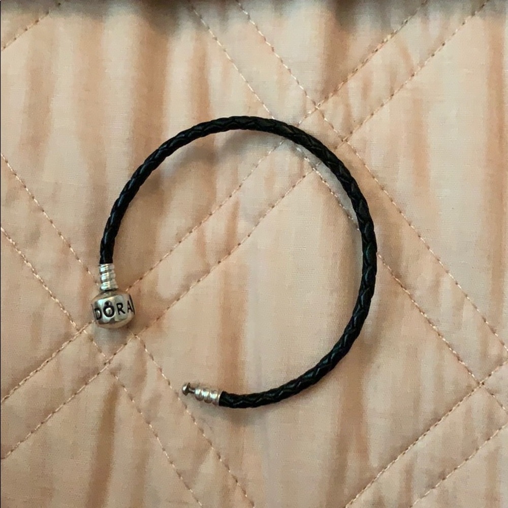 leather braided pandora charm bracelet